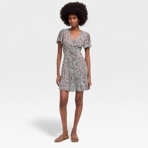 MADEWELL 2025 Release V Neck Mini Dress In Adelaide Floral Henna Print 6